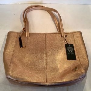 VINCE CAMUTO SMALL ROSEGOLD TOTE BAG